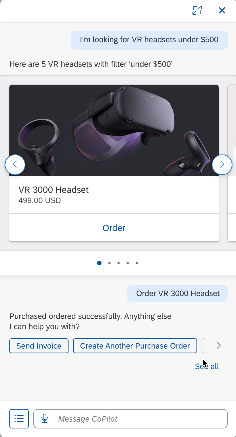 Quick reply component