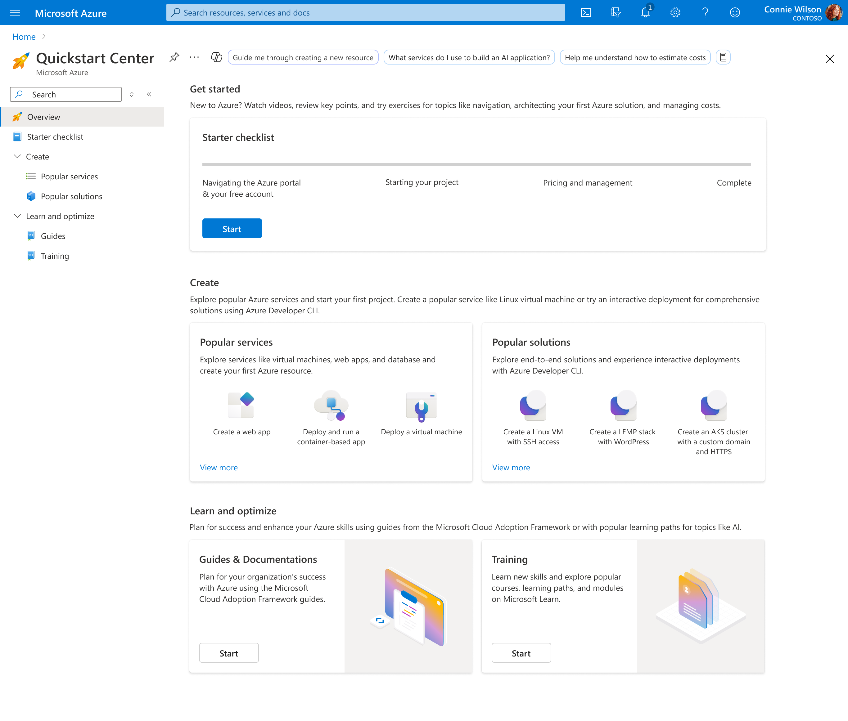 Azure Quickstart Center